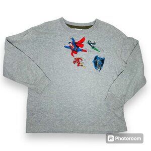 Vintage Warner Bros Y2K Superhero Character Embroidered Long Sleeve Shirt M